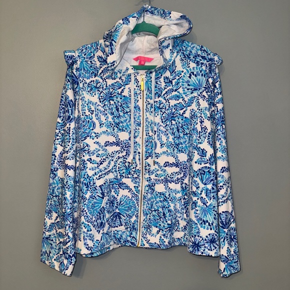 EUC Lilly Pulitzer Audrey Zip Up Jacket Shell Me You Love Me Size XXL - Picture 2 of 9